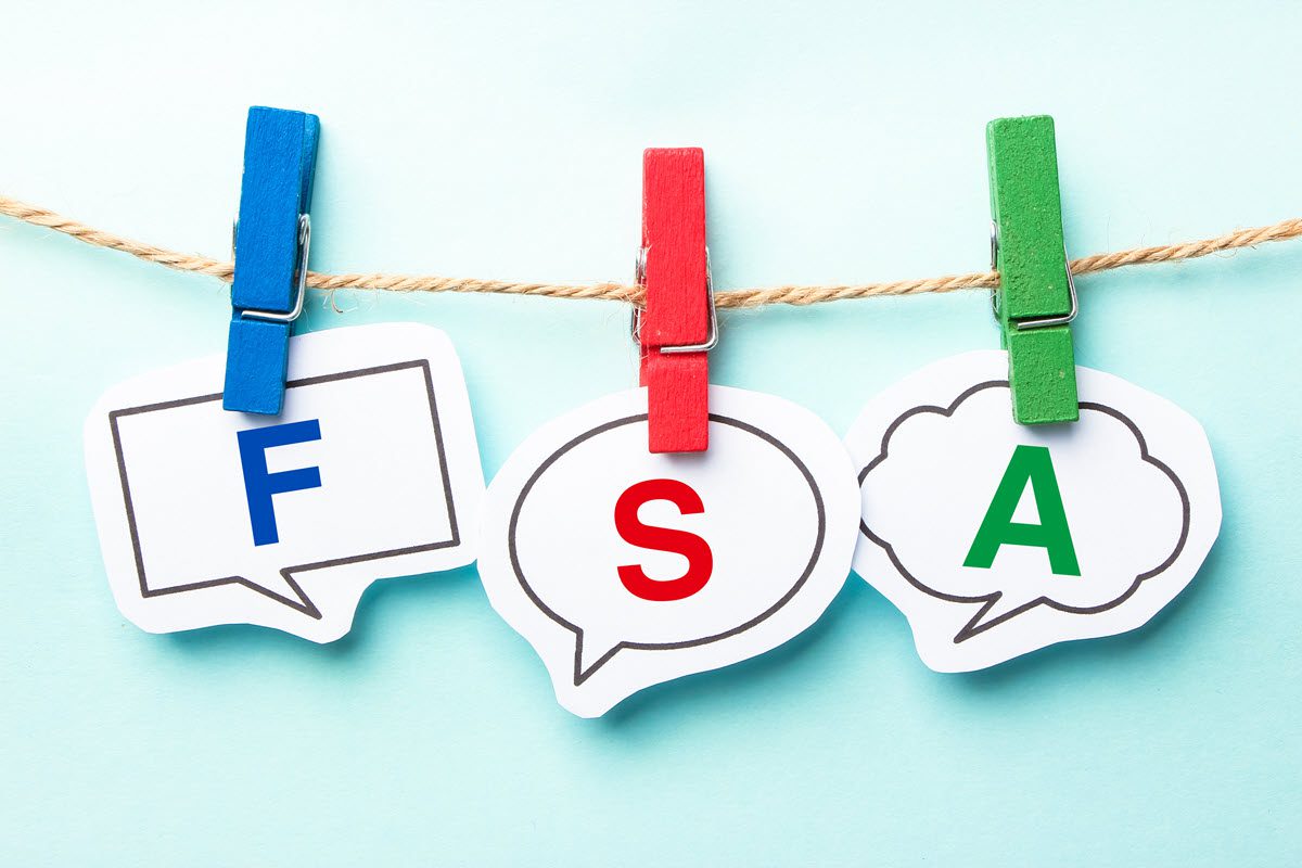 FSA letters hanging on rope with colorful clothespins